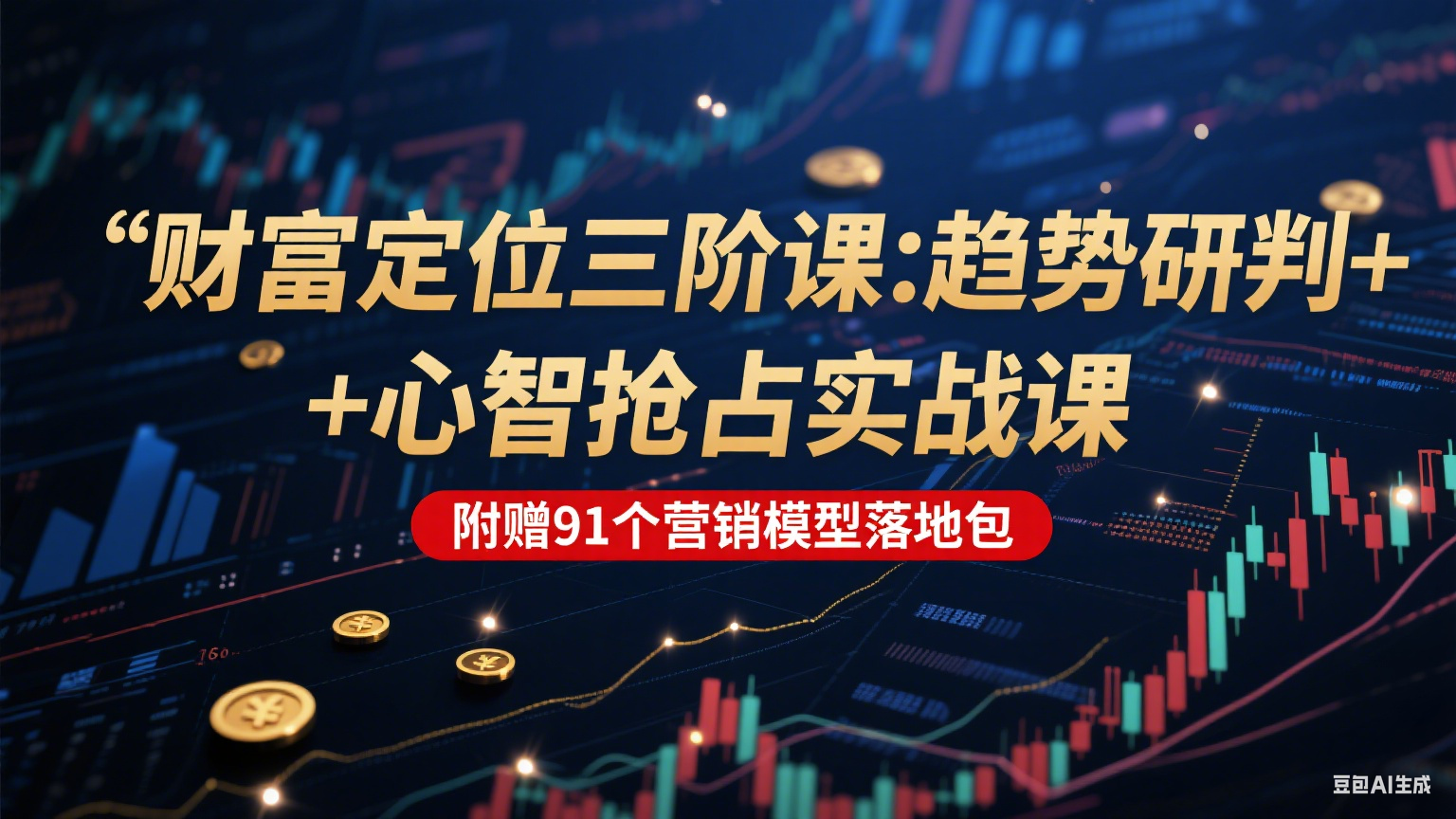 财富定位三阶：趋势研判 + 心智抢占实战课，附赠91个营销模型落地包-九零网创
