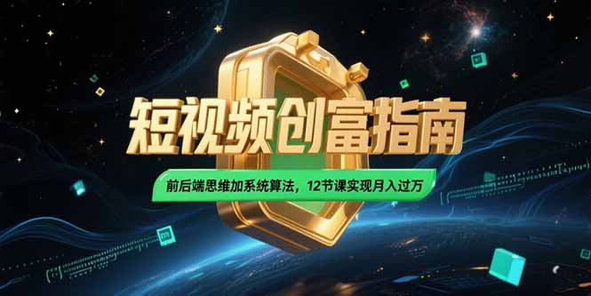 2025短视频创富指南，前后端思维加系统算法，12节课实现月入过万-九零网创