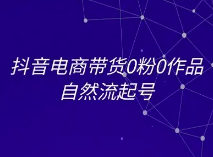 抖音电商带货0粉0作品自然流起号，抖音电商教程-九零网创