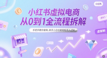 小红书虚拟电商从0到1全流程拆解，手把手教你复制，新手小白也能轻松月入过W-九零网创