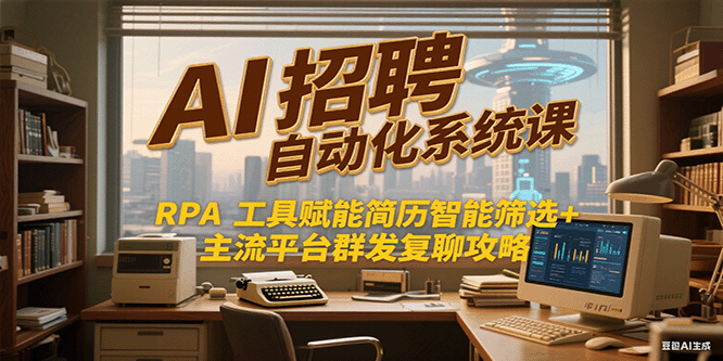 AI招聘自动化系统课，RPA工具赋能简历智能筛选+主流平台群发复聊全攻略-九零网创