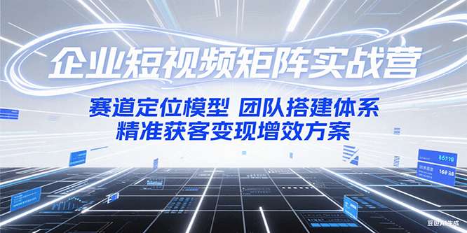 企业短视频矩阵实战营：赛道定位模型+团队搭建体系+精准获客变现增效方案-九零网创