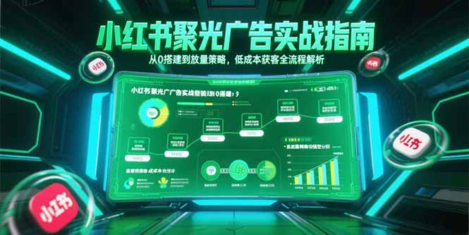 小红书聚光广告实战指南，从0搭建到放量策略，低成本获客全流程解析-九零网创