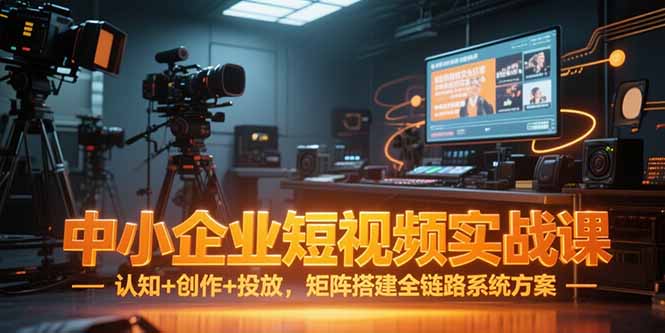 中小企业短视频实战课，认知+创作+投放，矩阵搭建全链路系统方案-九零网创