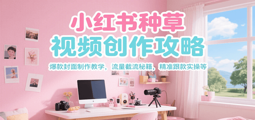 小红书种草视频创作攻略，爆款封面制作教学 ，流量截流秘籍 ，精准跟款实操等-九零网创