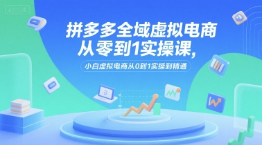 拼多多全域虚拟电商从零到1实操课，小白虚拟电商从0到1实操到精通-九零网创