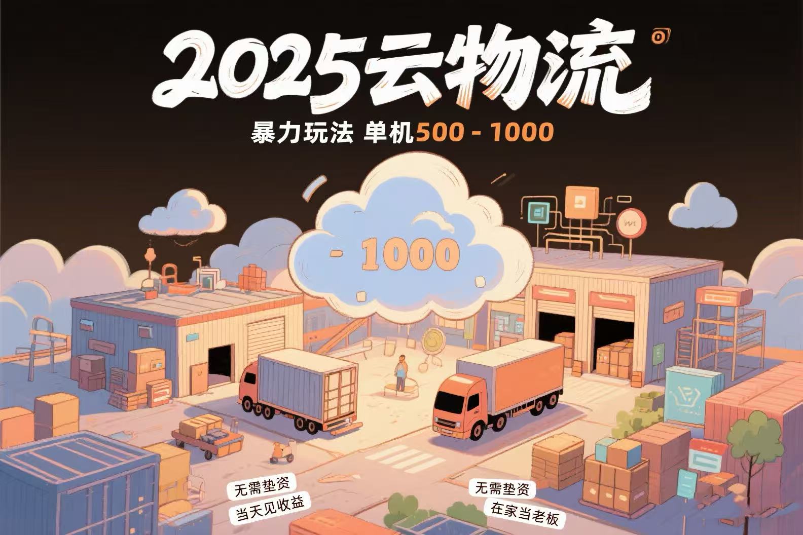 云物流赚差价，项目纯利润500~1000，无需垫资，当天到账。不需要有车，…-九零网创