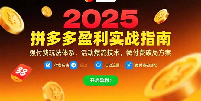 拼多多盈利实战指南，强付费玩法，活动爆流技术，微付费破局方案(更新7月-九零网创