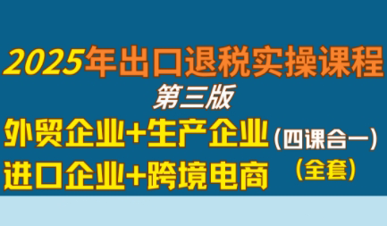 崔sir·出口退税实操-外贸企业+生产企业+跨境电商+进口企业(四课合一)-九零网创