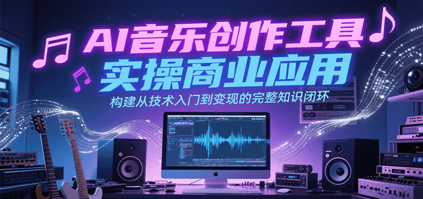 AI音乐创作工具实操商业应用，构建从技术入门到变现的完整知识闭环-九零网创