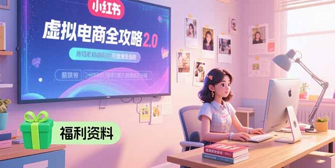 虚拟电商全攻略2.0，开店选品实操流程，账号定位、货源发布、笔记发布技巧-九零网创