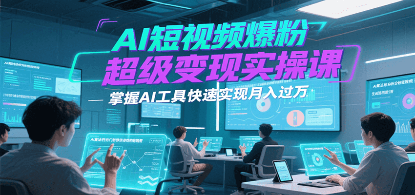 AI短视频爆粉超级变现实操课，掌握AI工具快速实现月入过万-九零网创