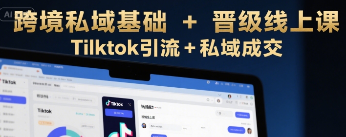 跨境私域基础+晋级线上课，Tilktok引流+私域成交-九零网创