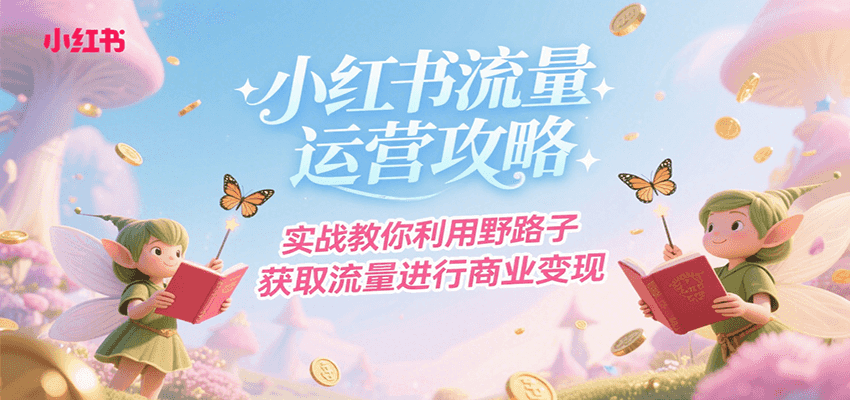 小红书流量运营攻略，实战教你利用野路子获取流量进行商业变现-九零网创