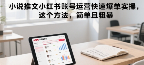 小说推文小红书账号运营快速爆单实操，这个方法，简单且粗暴-九零网创