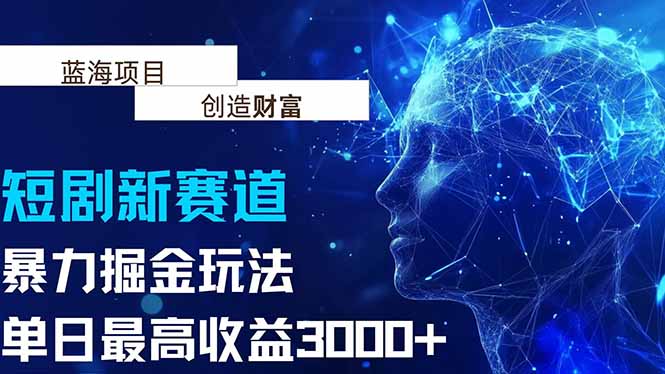 抖音新赛道，暴力掘金玩法，单日收益最高3000+-九零网创