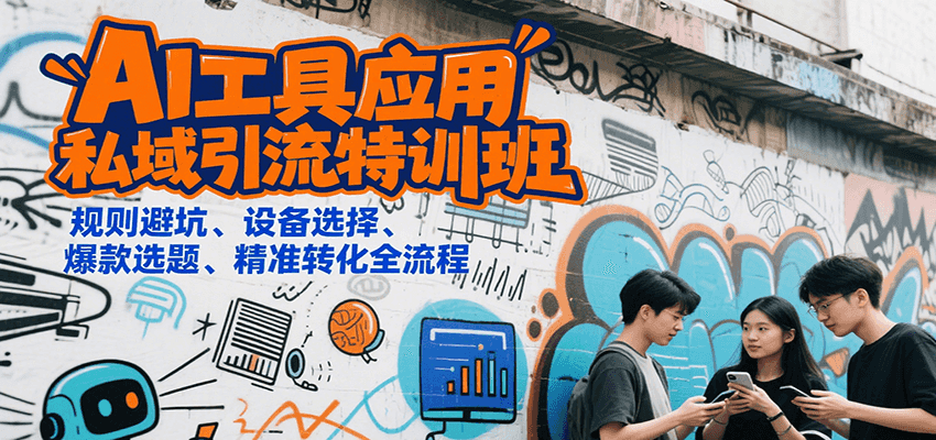 AI工具应用私域引流特训班，规则避坑、设备选择、爆款选题、精准转化全流程-九零网创