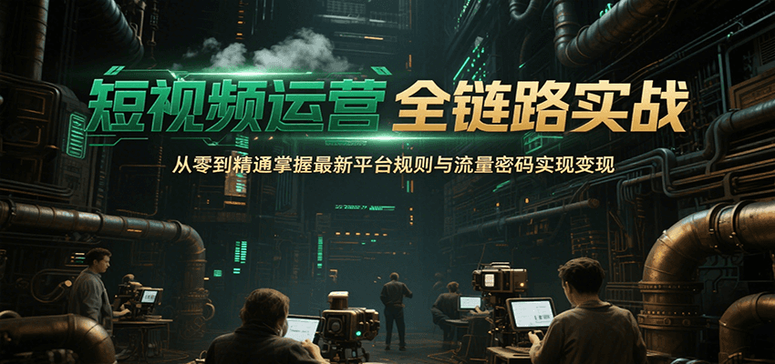 短视频运营全链路实战，从零到精通掌握最新平台规则与流量密码实现变现-九零网创