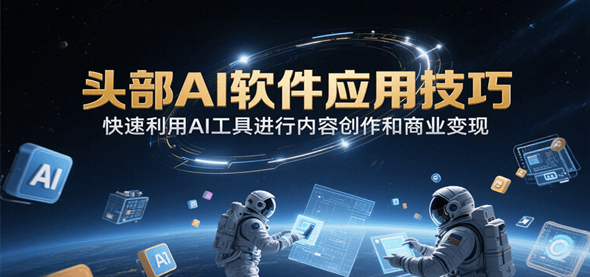 头部AI软件应用技巧，快速利用AI工具进行内容创作和商业变现-九零网创