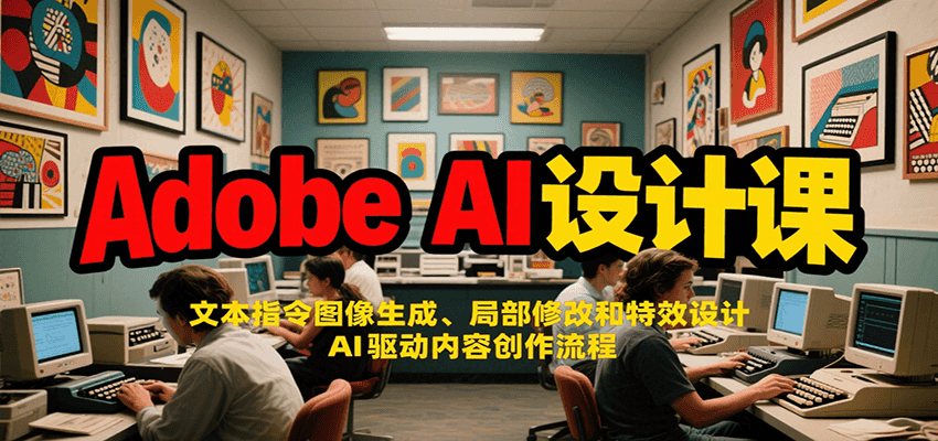 Adobe AI设计课：文本指令图像生成、局部修改和特效设计，AI驱动内容创作流程-九零网创