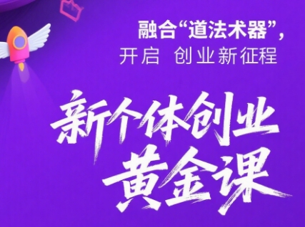 新个体创业黄金课:道法术器四维抢占2025红利-九零网创