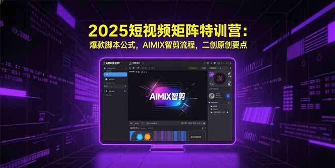 2025短视频矩阵特训营：爆款脚本公式，AIMIX智剪流程，二创原创要点-九零网创
