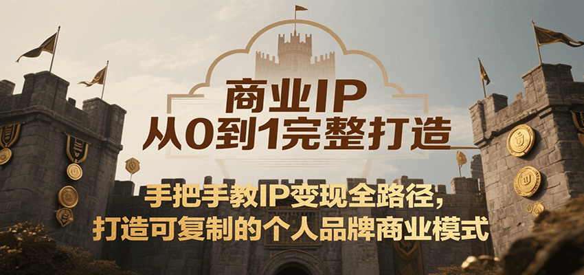 商业IP从0到1完整打造，手把手教IP变现全路径，打造可复制的个人品牌商业模式-九零网创