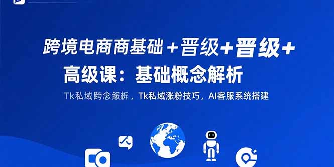跨境电商基础+晋级+高级课：基础概念解析,Tk私域涨粉技巧,AI客服系统搭建-九零网创