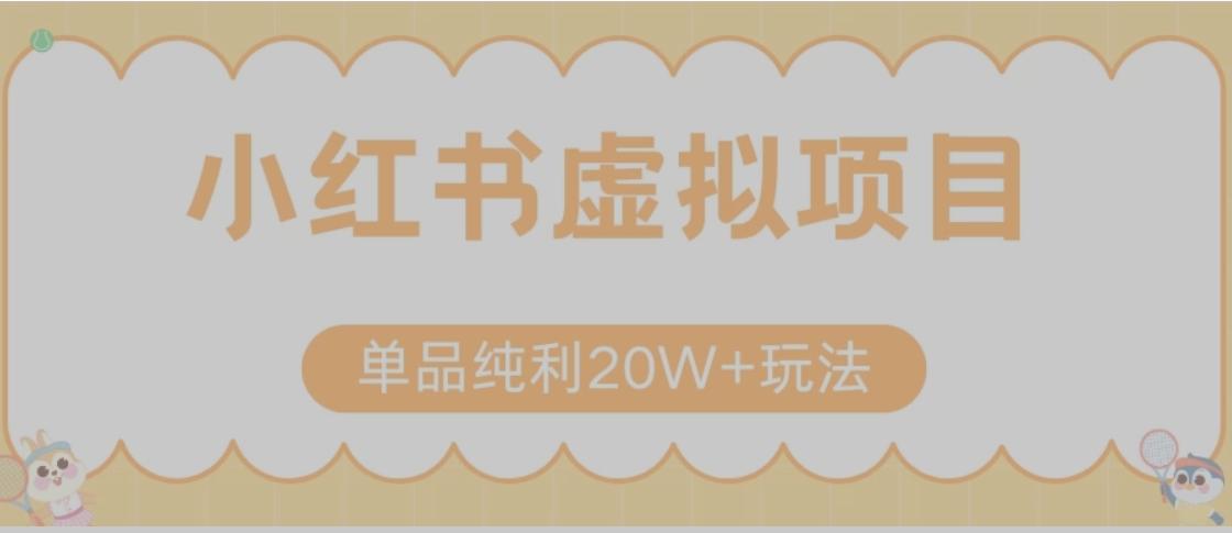 小红书卖虚拟产品，单品纯利20W+玩法分享（节系列课程）-九零网创