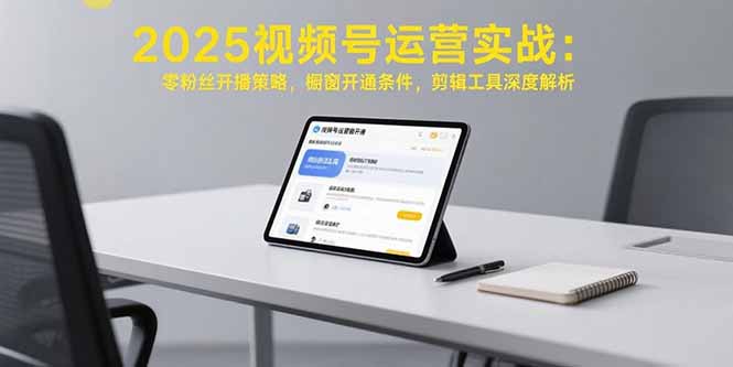 2025视频号运营实战：零粉丝开播策略，橱窗开通条件，剪辑工具深度解析-九零网创