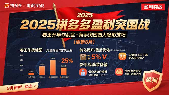2025拼多多盈利突围战：卷王开年作战室，新手突围四大隐形技巧(更新8月-九零网创