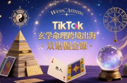 TikTok玄学命理跨境出海双语掘金课，手把手教你用命理知识精准直击海外用户痛点-九零网创