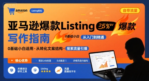 亚马逊爆款Listing写作方法，亚马逊0基础小白也能写爆款自带流量的Listing-九零网创