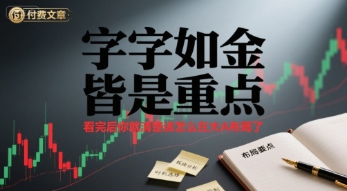 付费文章：字字如金 皆是重点， 看完后 你就清楚该怎么在大A布局了-九零网创