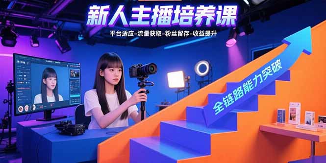 新人主播培养课：平台适应-流量获取-粉丝留存-收益提升 全链路能力突破-九零网创