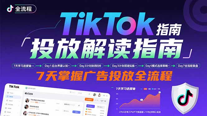 TikTok投放解读指南：后台操作/计划建立/模式选择，7天掌握广告投放全流程-九零网创