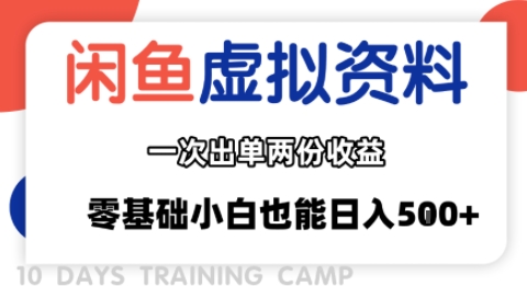 闲鱼虚拟资料新变现玩法，信息差项目，一次出单两份收益，无需囤货，可批量矩阵，零基础小白也能日入多张-九零网创