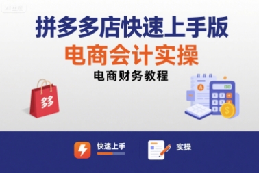 拼多多店快速上手版电商会计实操-电商财务教程-九零网创