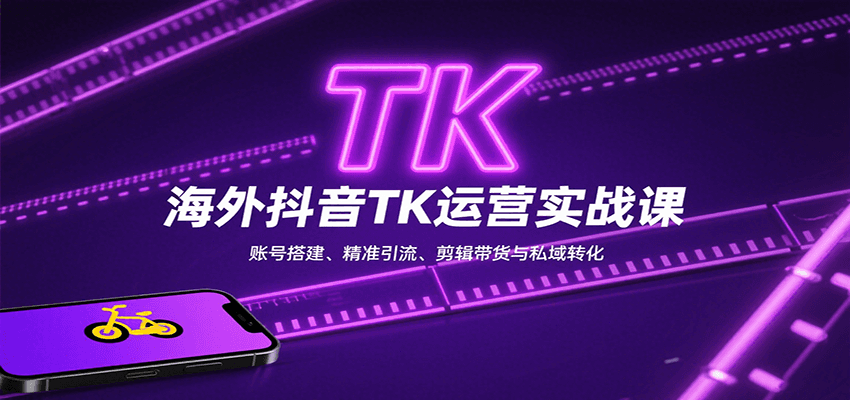 海外抖音TK运营实战课：账号搭建、精准引流、剪辑带货与私域转化-九零网创