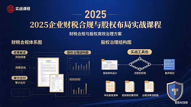 2025企业财税合规与股权布局的实战课程：财税合规与股权高效治理方案-九零网创