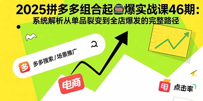 2025拼多多组合起爆实战课46期：系统解析从单品裂变到全店爆发的完整路径-九零网创