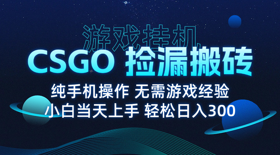 8月最新游戏搬砖，CSGO纯挂机，不需要玩游戏，实现真挂机，月入1W+-九零网创