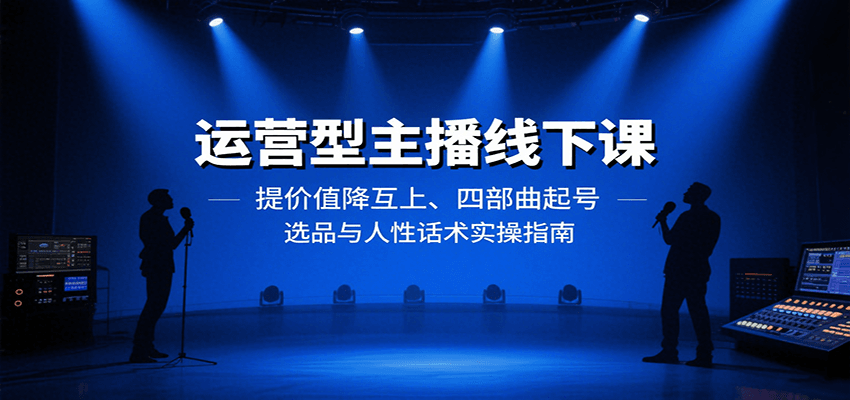 运营型主播线下课：提价值降互上、四部曲起号、选品与人性话术实操指南-九零网创