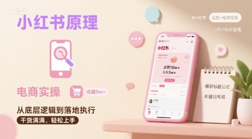 小红书原理以及详细实操流程，小红书电商教程-九零网创