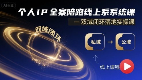 个人IP全案陪跑线上系统课-双域闭环落地实操课-九零网创