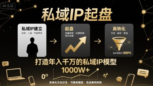 私域IP起盘，私域ip建立、起盘、高转化，打造年入千万的私域ip模型-九零网创