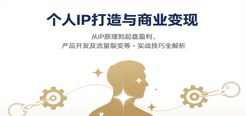 个人IP打造与商业变现，从IP原理到起盘盈利、产品开发及流量裂变等实战技巧全解析-九零网创