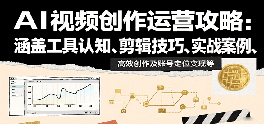 AI视频创作运营攻略：涵盖工具认知、剪辑技巧、实战案例、高效创作及账号定位变现等-九零网创