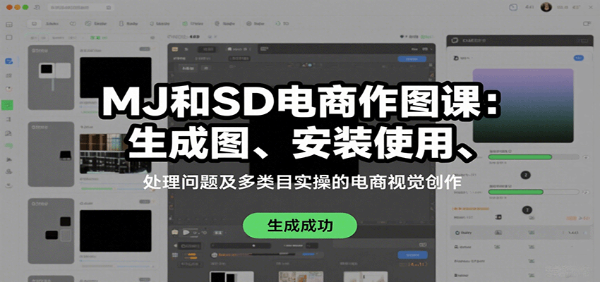 MJ和SD电商作图课：生成图、安装使用、处理问题及多类目实操的电商视觉创作-九零网创