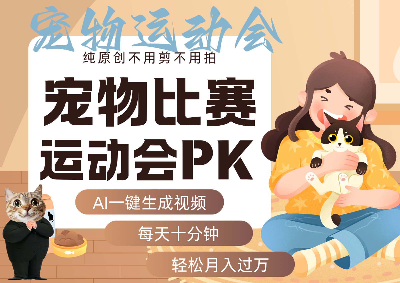 AI萌宠运动员跳水 射击 篮球 足球比赛 每天十分钟 附详细提示词文案库 代替做…-九零网创